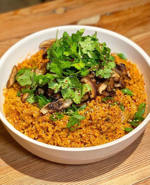 Mushroom-Gochujang-Kimchi Fried Rice by Christopher G. Vaeth